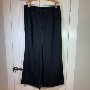 SHEIN Wide Leg Palazzo Pants Black High Rise Trousers XL Career Office Capsule‎